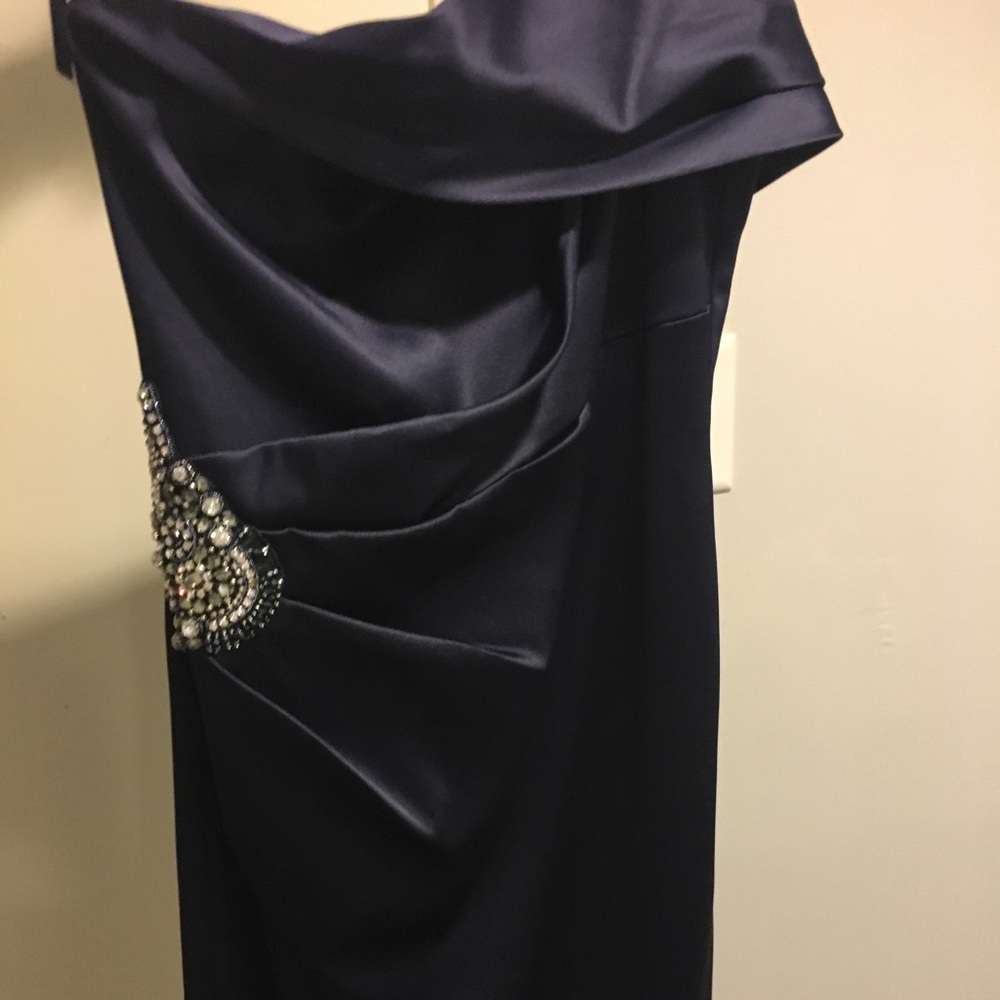 Knee length satin cocktail dress